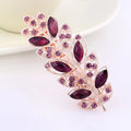 AINAMEISI24 Color Metal Flower Leaf Spring Clip Horizontal Clip Fashion Lady Hairpin Rhinestone Bridal Hair Accessories