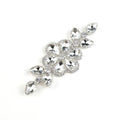 QIAO Sewing On Rhinestone Applique 1 pcs Silver Base Clear Crystal Rhinestones DIY Wedding Evening Dress