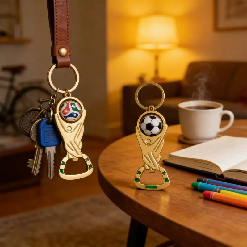 2026 World Football Keychain Bottle Opener Football Fan Commemorative Supplies Hand Gift Creative Football Keychain