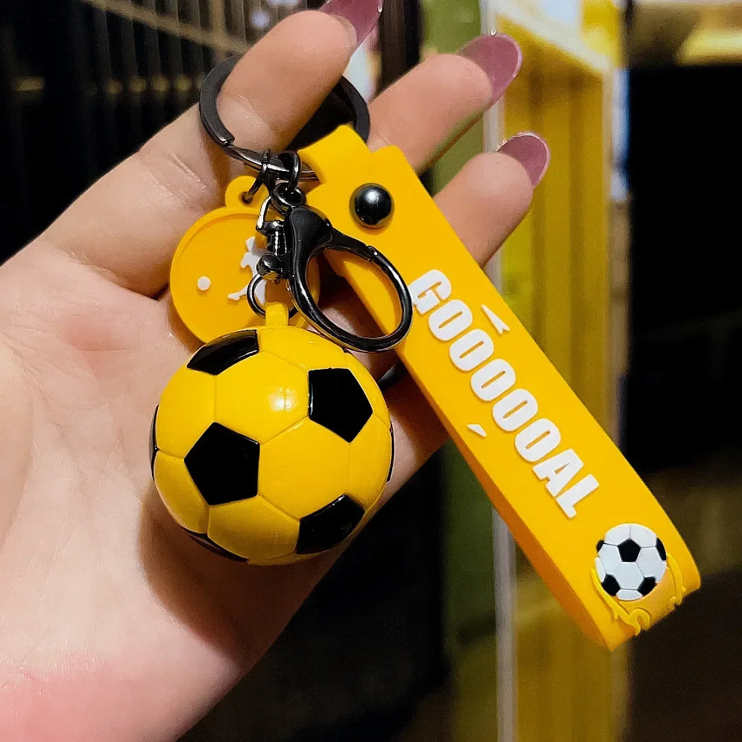 Football Keychain For Fan PVC Soft Glue Soccer Pendant Keychain Accessories Bag Decoration Qatar Cup Souvenirs Key Chain Gifts