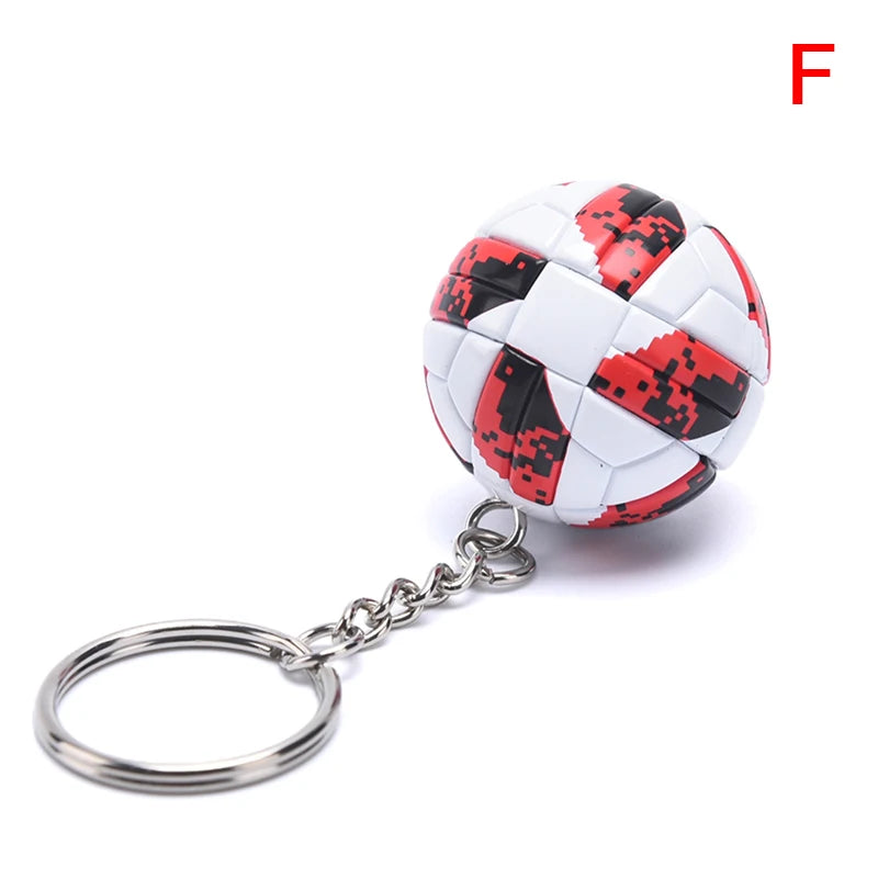 1PC PU Leather 3D Football Souvenir Key Chain Men Women Soccer Fans Keychain Bag Pendant Key Ring Boyfriend Gift Accessories