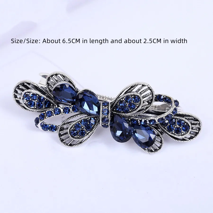 New Korean style crystal mother hair clip fashion ladies flower rhinestone ponytail spring clip top clip headband hair accessory