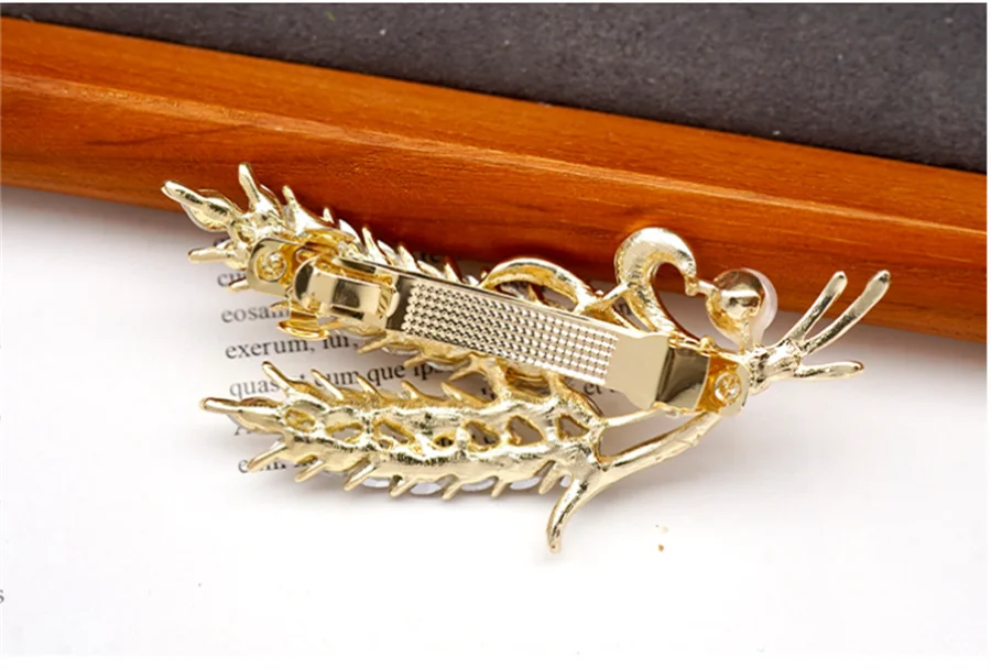 Korean version of flower crystal spring hair clips for women's fashion retro elegant ponytail horizontal chuck headdress jewelry