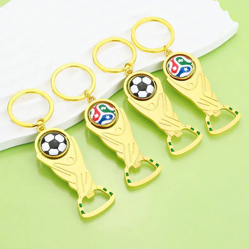 2026 World Football Keychain Bottle Opener Football Fan Commemorative Supplies Hand Gift Creative Football Keychain