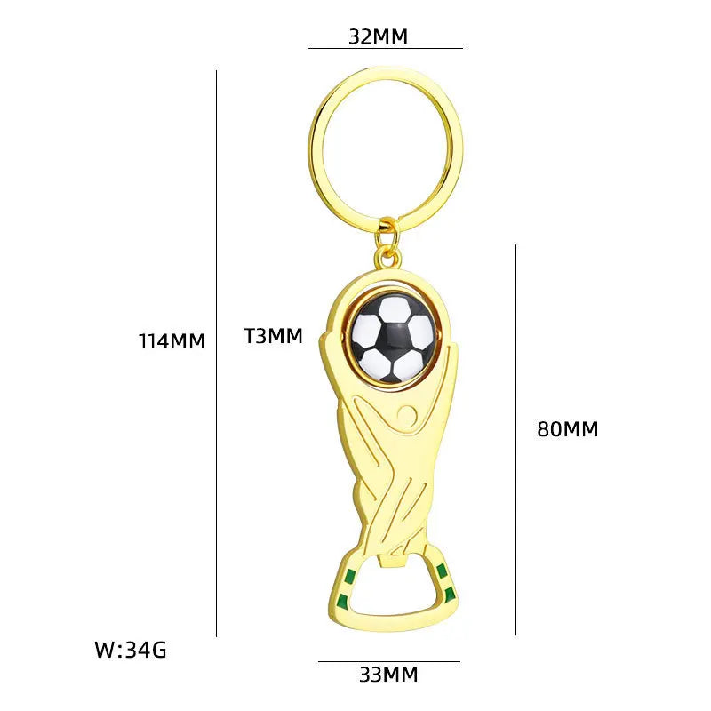 2026 World Football Keychain Bottle Opener Football Fan Commemorative Supplies Hand Gift Creative Football Keychain