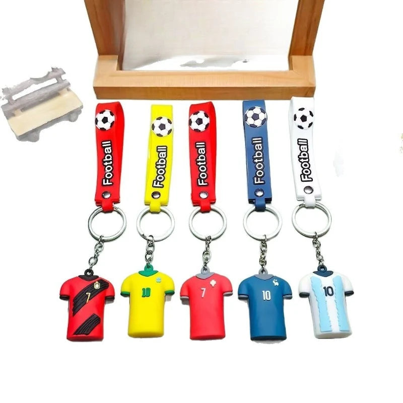 Football Jersey Keychain Sports Series Car Key Ring Bag Charm Pendant Mini Souvenir Gift For Fans