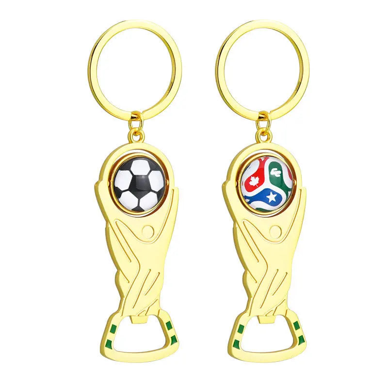 2026 World Football Keychain Bottle Opener Football Fan Commemorative Supplies Hand Gift Creative Football Keychain