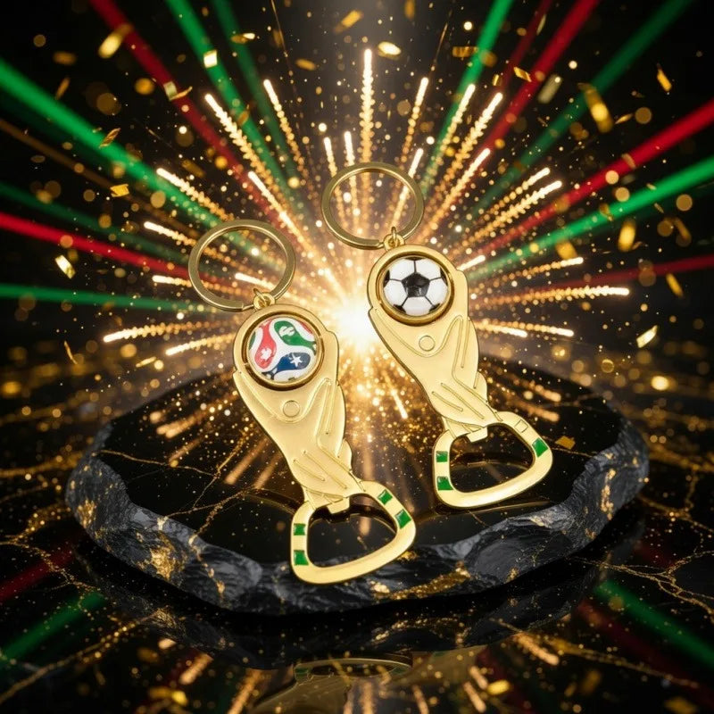 2026 World Football Keychain Bottle Opener Football Fan Commemorative Supplies Hand Gift Creative Football Keychain