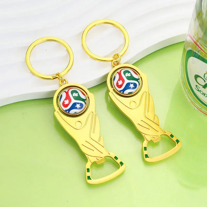 2026 World Football Keychain Bottle Opener Football Fan Commemorative Supplies Hand Gift Creative Football Keychain