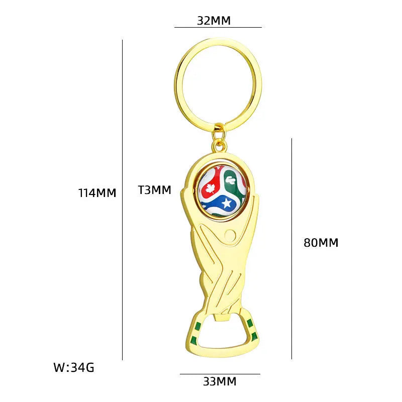 2026 World Football Keychain Bottle Opener Football Fan Commemorative Supplies Hand Gift Creative Football Keychain