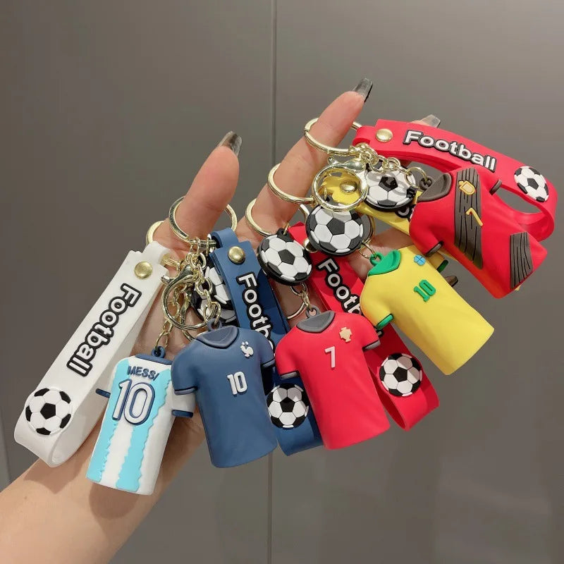 Football Jersey Keychain Sports Series Car Key Ring Bag Charm Pendant Mini Souvenir Gift For Fans