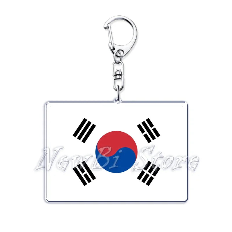 Country Flags Key Chain Keychains Ring for Accessories Bag Pendant American Britain Korean Korean Keyring Jewelry Fans Gifts
