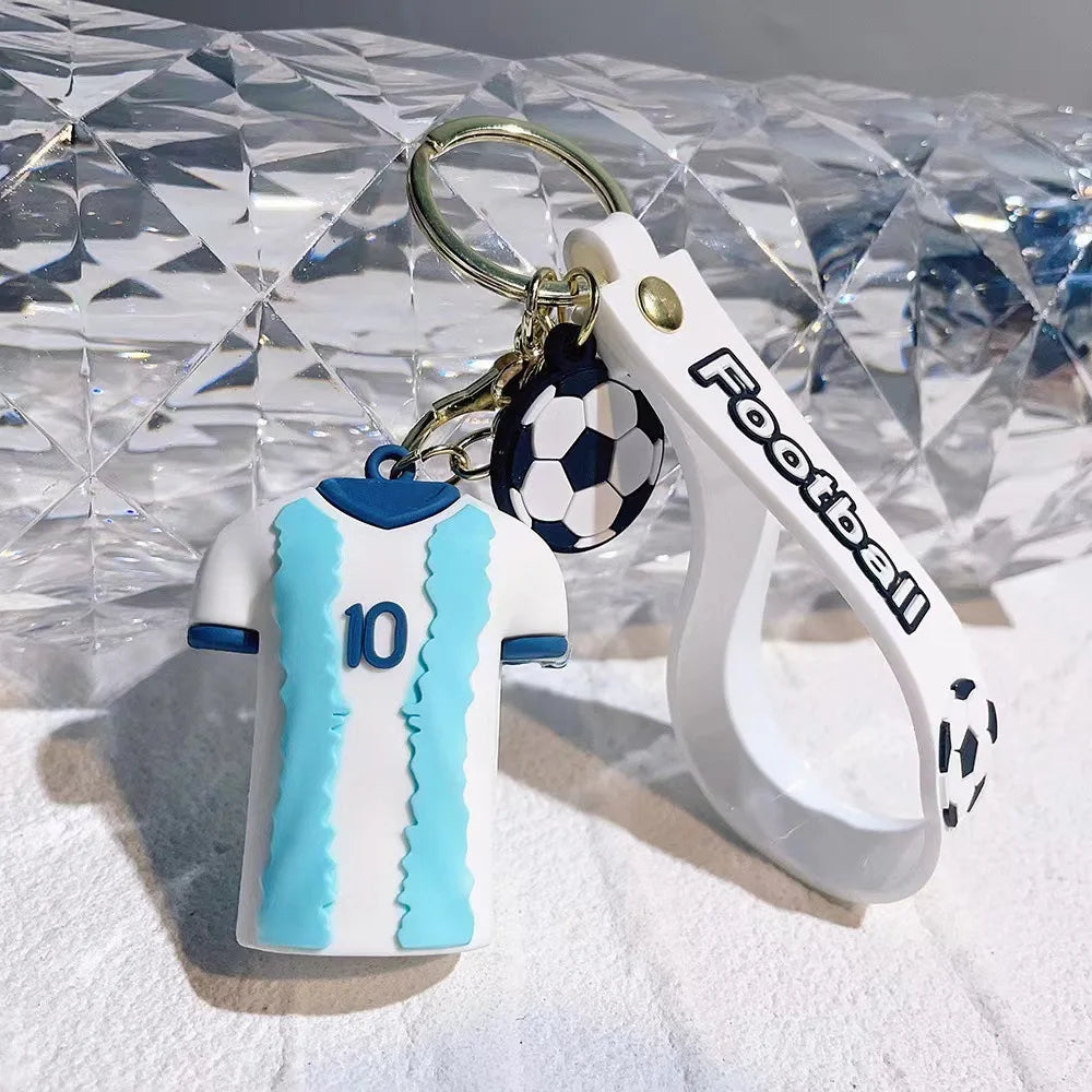 Football Jersey Keychain Sports Series Car Key Ring Bag Charm Pendant Mini Souvenir Gift For Fans