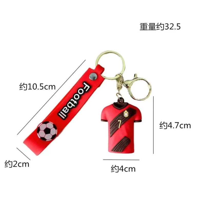 Football Jersey Keychain Sports Series Car Key Ring Bag Charm Pendant Mini Souvenir Gift For Fans