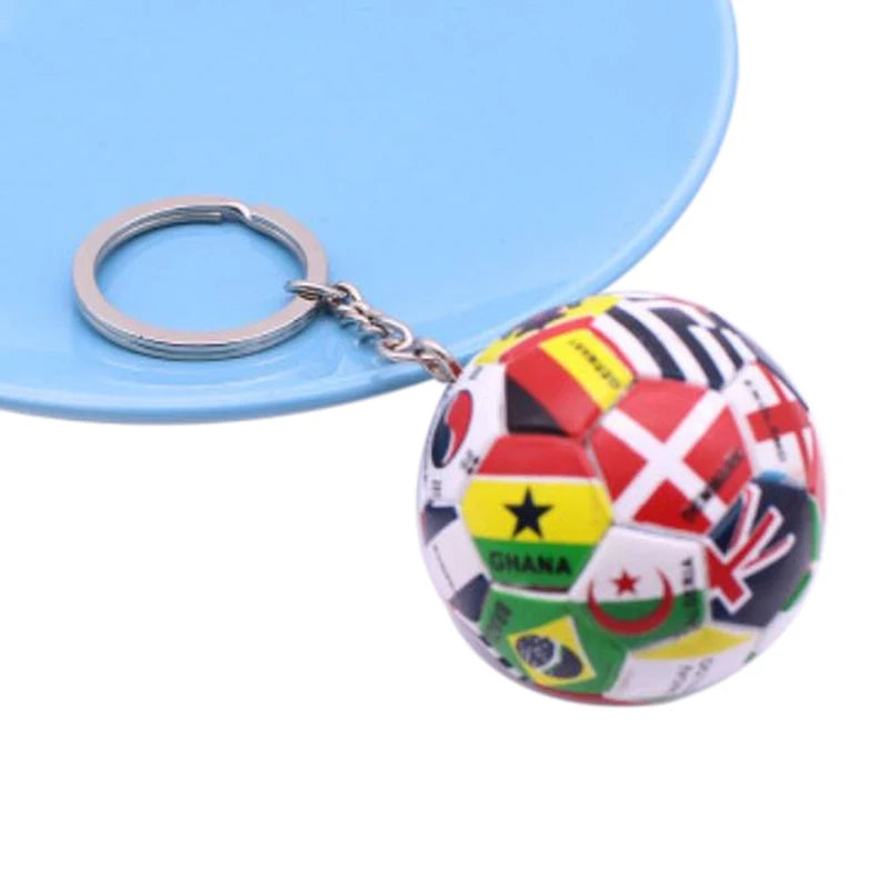 Simulation Sports Football Pendant Keychain Thirty-two Countries Ball Flag Key Chain For Car  Bag Backpack Accessories Gift