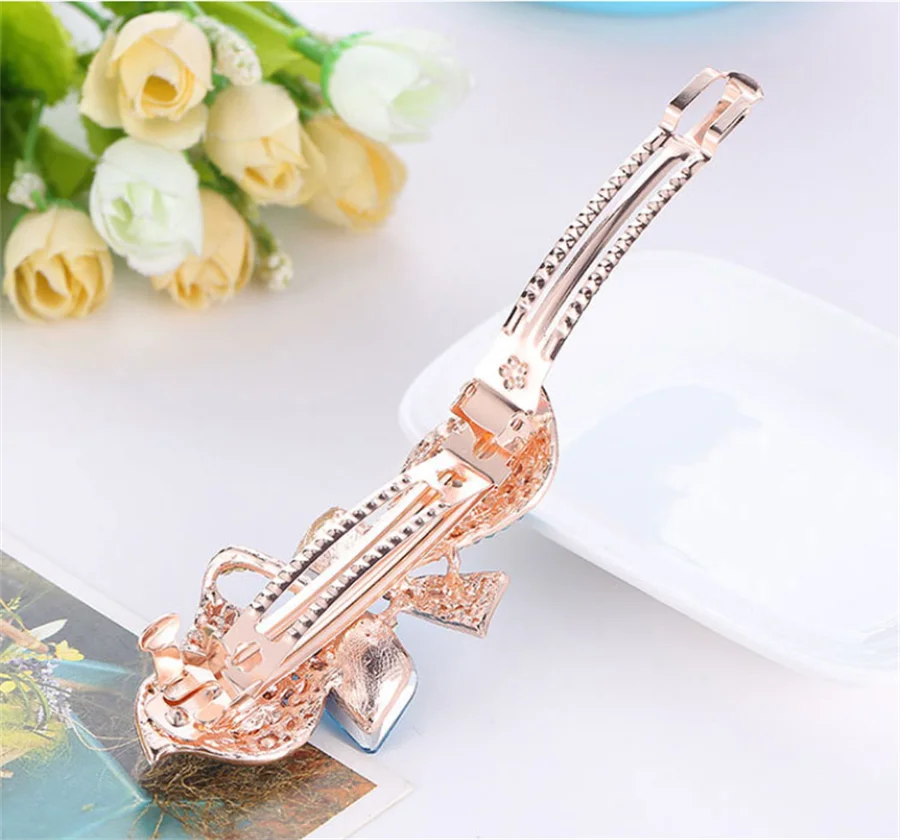New Korean style crystal mother hair clip fashion ladies flower rhinestone ponytail spring clip top clip headband hair accessory