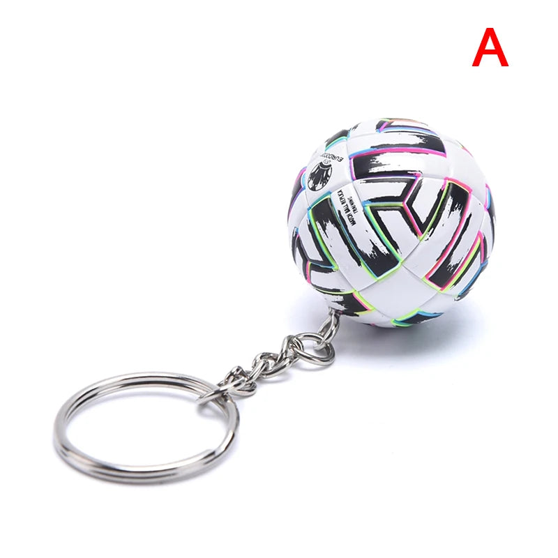 1PC PU Leather 3D Football Souvenir Key Chain Men Women Soccer Fans Keychain Bag Pendant Key Ring Boyfriend Gift Accessories