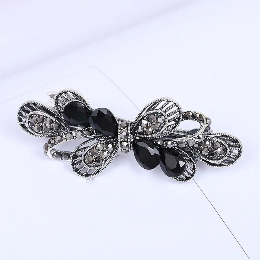 New Korean style crystal mother hair clip fashion ladies flower rhinestone ponytail spring clip top clip headband hair accessory