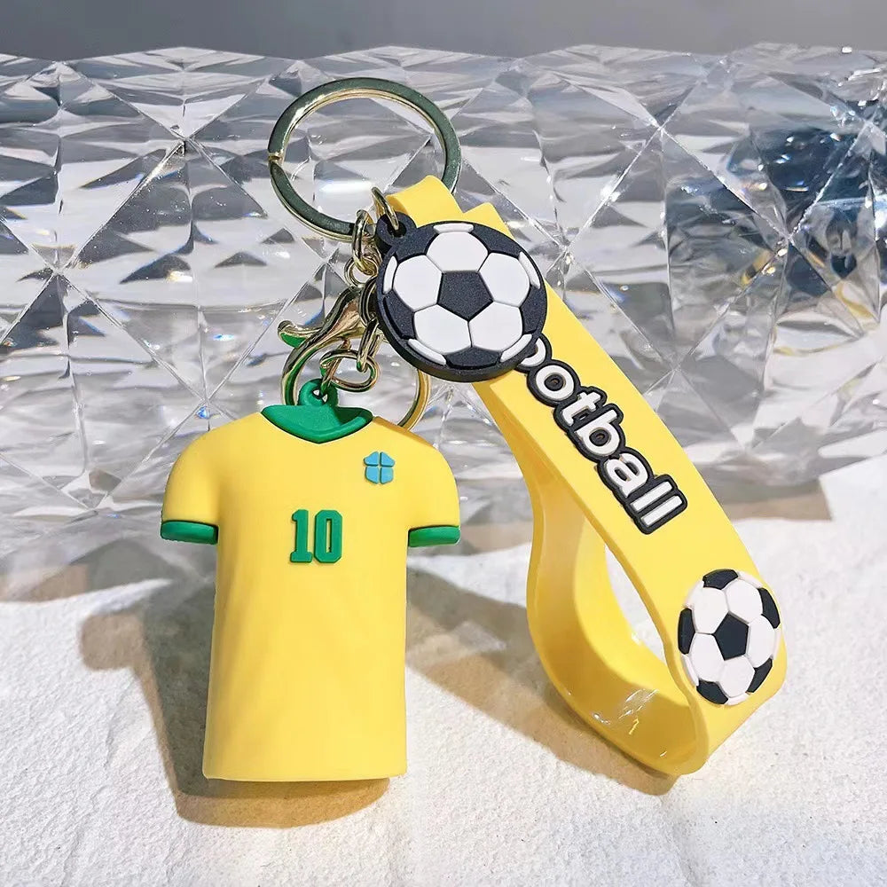 Football Jersey Keychain Sports Series Car Key Ring Bag Charm Pendant Mini Souvenir Gift For Fans