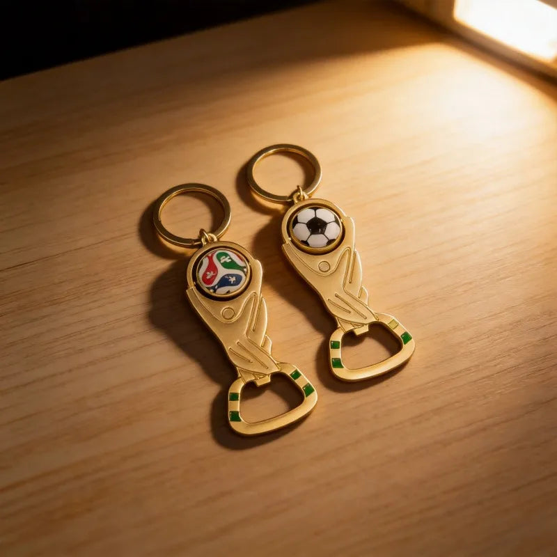 2026 World Football Keychain Bottle Opener Football Fan Commemorative Supplies Hand Gift Creative Football Keychain