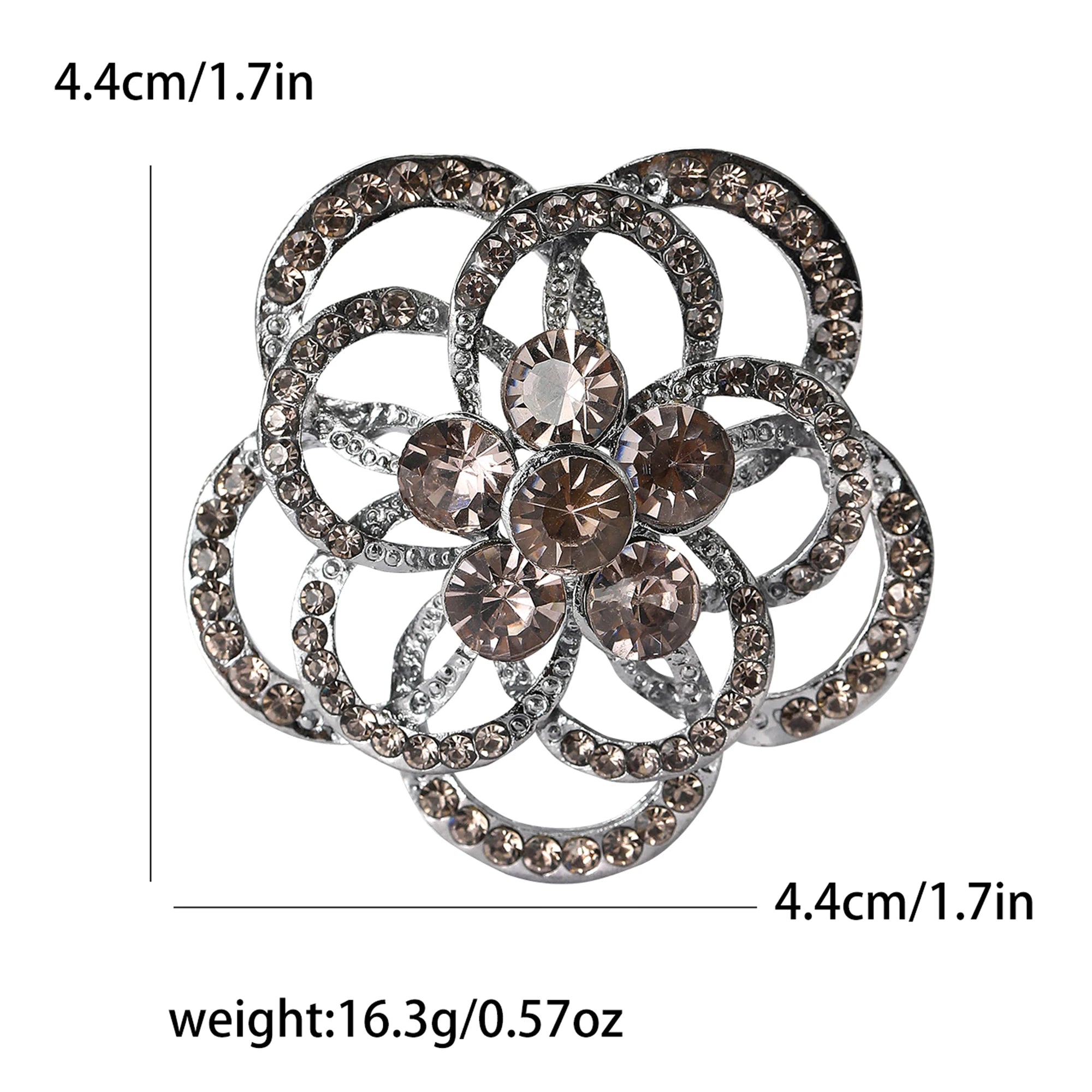 Rhinestone Hollow Camellia Brooches for Women Unisex Pearl Plant Flower Pins Office Party Friend Funny Gifts Jewelry Accessories