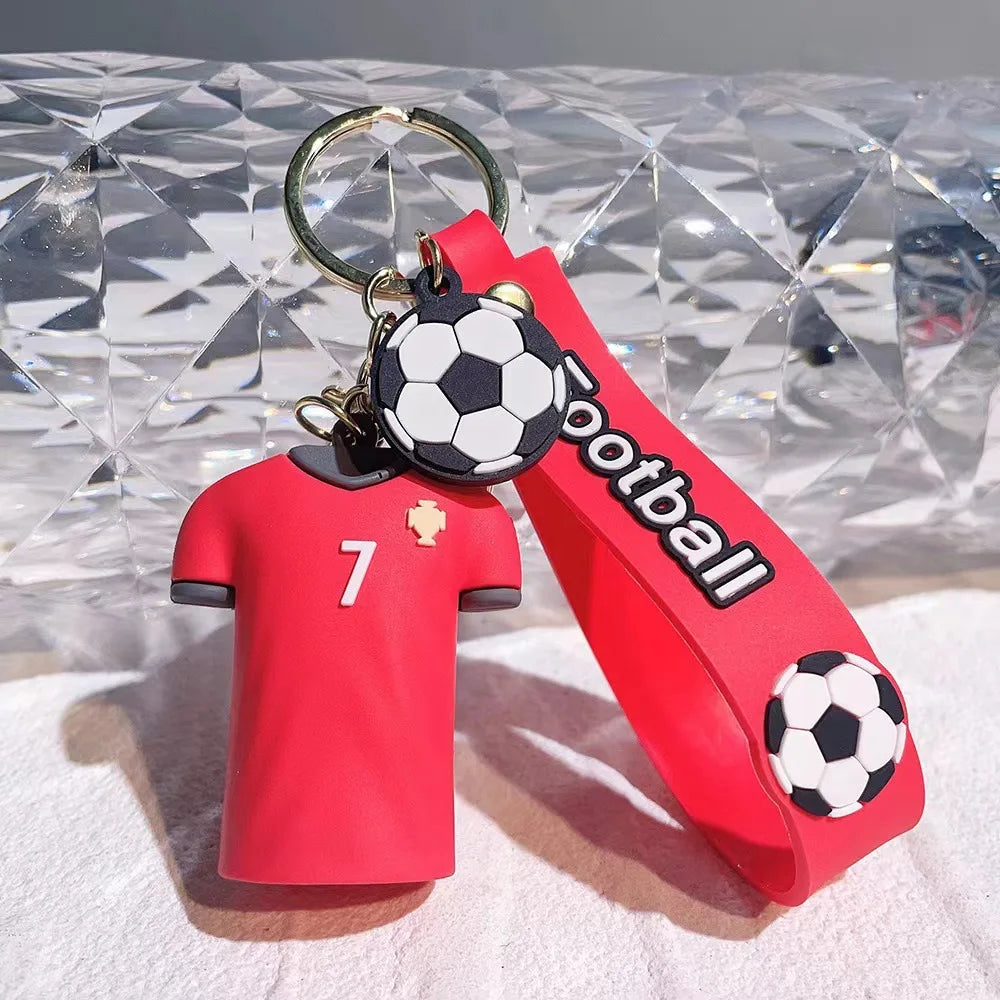 Football Jersey Keychain Sports Series Car Key Ring Bag Charm Pendant Mini Souvenir Gift For Fans